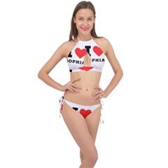 I Love Sophia Cross Front Halter Bikini Set by ilovewhateva