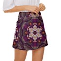 Rosette Kaleidoscope Mosaic Abstract Background Art Mini Front Wrap Skirt View3