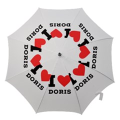 I Love Doris Hook Handle Umbrellas (small) by ilovewhateva