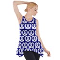 Navy Pretzel Illustrations Pattern Side Drop Tank Tunic View1