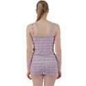 Light Pink And White Owl Pattern Tie Front Two Piece Tankini View2