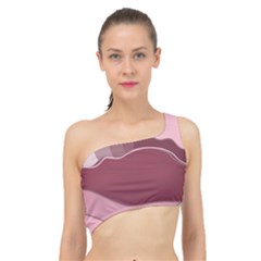 Hills Water Lake Sun Sunrise Lines Drawing Boho Spliced Up Bikini Top  by Ravend