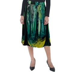 Ai Generated Trees Forest Mystical Forest Nature Art Classic Velour Midi Skirt  by Ravend