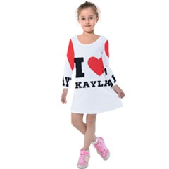 I Love Kayla Kids  Long Sleeve Velvet Dress by ilovewhateva