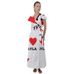 I Love Kayla Flutter Sleeve Maxi Dress by ilovewhateva