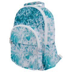 Tropical Blue Ocean Wave Rounded Multi Pocket Backpack by Jack14