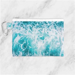 Tropical Blue Ocean Wave Canvas Cosmetic Bag (medium) by Jack14