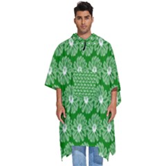 Gerbera Daisy Vector Tile Pattern Men s Hooded Rain Ponchos by GardenOfOphir
