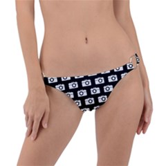 Modern Chic Vector Camera Illustration Pattern Ring Detail Bikini Bottoms by GardenOfOphir
