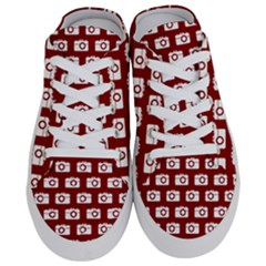 Modern Chic Vector Camera Illustration Pattern Half Slippers by GardenOfOphir
