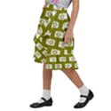 Modern Chic Vector Camera Illustration Pattern Kids  Ruffle Flared Wrap Midi Skirt View2
