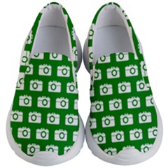 Modern Chic Vector Camera Illustration Pattern Kids Lightweight Slip Ons by GardenOfOphir
