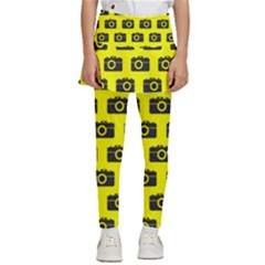 Modern Chic Vector Camera Illustration Pattern Kids  Skirted Pants by GardenOfOphir