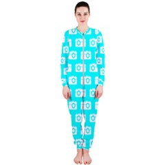 Modern Chic Vector Camera Illustration Pattern Onepiece Jumpsuit (ladies) by GardenOfOphir