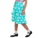 Modern Chic Vector Camera Illustration Pattern Kids  Ruffle Flared Wrap Midi Skirt View2