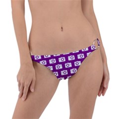 Modern Chic Vector Camera Illustration Pattern Ring Detail Bikini Bottoms by GardenOfOphir