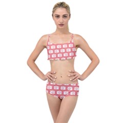 Modern Chic Vector Camera Illustration Pattern Layered Top Bikini Set by GardenOfOphir