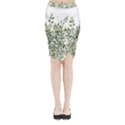 Gold And Green Eucalyptus Leaves Midi Wrap Pencil Skirt View1