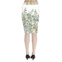 Gold And Green Eucalyptus Leaves Midi Wrap Pencil Skirt View2