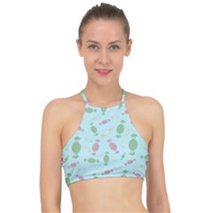 Toffees Candy Sweet Dessert Racer Front Bikini Top by Jancukart