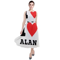 I Love Alan Round Neck Boho Dress by ilovewhateva
