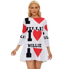 I Love Willie Long Sleeve Babydoll Dress by ilovewhateva