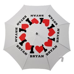 I Love Bryan Hook Handle Umbrellas (small) by ilovewhateva