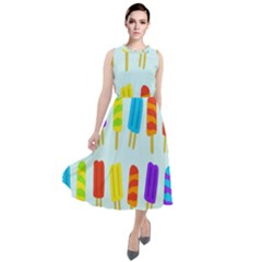 Background-29 Round Neck Boho Dress by nateshop