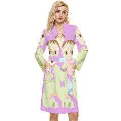 Happy 02 Long Sleeve Velvet Robe by nateshop