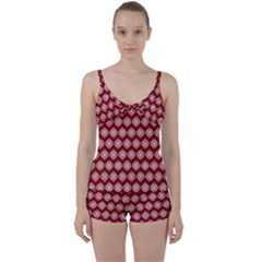 Abstract Knot Geometric Tile Pattern Tie Front Two Piece Tankini by GardenOfOphir