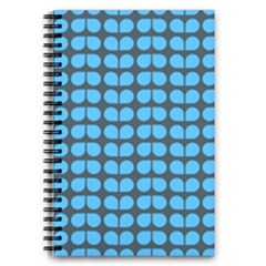 Blue Gray Leaf Pattern 5 5  X 8 5  Notebook by GardenOfOphir