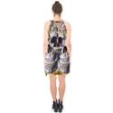 Cute Sugar Skull With Flowers - Day Of The Dead Halter Collar Waist Tie Chiffon Dress View2