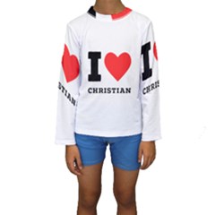 I Love Christian Kids  Long Sleeve Swimwear by ilovewhateva