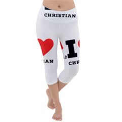 I Love Christian Lightweight Velour Capri Yoga Leggings by ilovewhateva