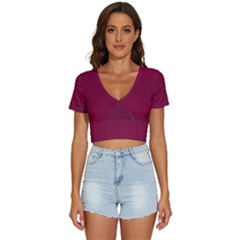 Red V-neck Crop Top by nateshop
