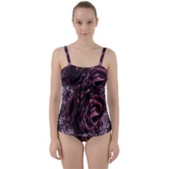 Rose Mandala Twist Front Tankini Set by MRNStudios