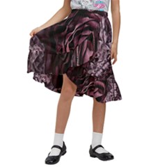Rose Mandala Kids  Ruffle Flared Wrap Midi Skirt by MRNStudios