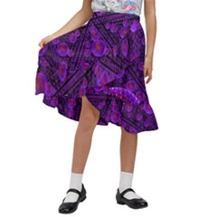 Spheres-combs-structure-regulation Kids  Ruffle Flared Wrap Midi Skirt by Simbadda