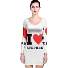 I Love Stephen Long Sleeve Velvet Bodycon Dress by ilovewhateva
