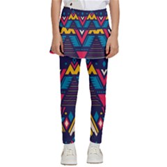 Pattern Colorful Aztec Kids  Skirted Pants by Ravend
