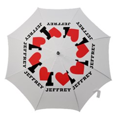 I Love Jeffrey Hook Handle Umbrellas (small) by ilovewhateva