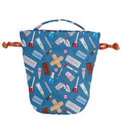 Medicine Pattern Drawstring Bucket Bag by SychEva