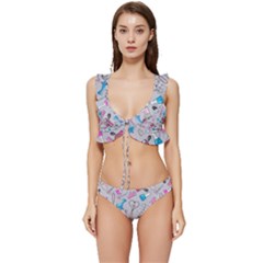 Medicine Low Cut Ruffle Edge Bikini Set by SychEva