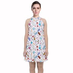 Medical Velvet Halter Neckline Dress  by SychEva