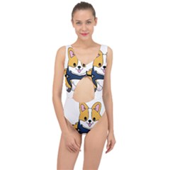 Puppy Cartoon Corgi Center Cut Out Swimsuit by Semog4