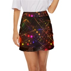 Abstract Light Star Design Laser Light Emitting Diode Mini Front Wrap Skirt by Semog4