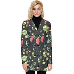 Watermelon Berries Patterns Pattern Button Up Hooded Coat  by Semog4