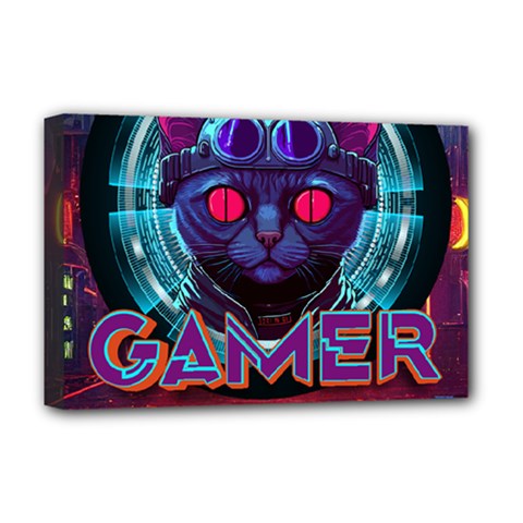 Gamer Life Deluxe Canvas 18  X 12  (stretched) by minxprints