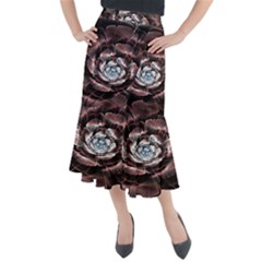 Flower Fractal Art Cool Petal Abstract Midi Mermaid Skirt by Semog4