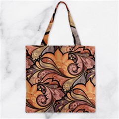 Colorful Paisley Background Artwork Paisley Patterns Zipper Grocery Tote Bag by Semog4